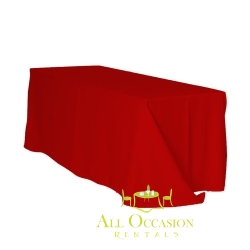 8 ft Polyester Red Table Drape