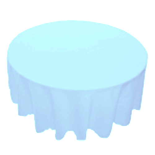 120 inch Round Polyester Tablecloth Baby Blue