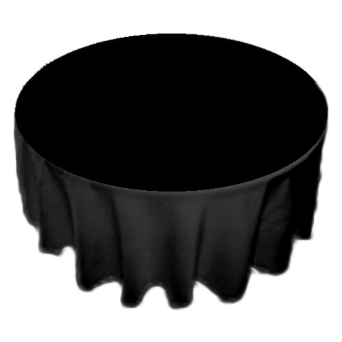 132 inch Round Polyester Tablecloth Black