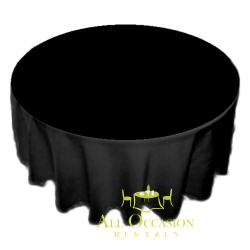 120 inch Round Polyester Tablecloth Black