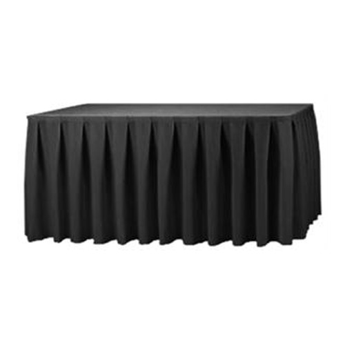 14ft Polyester Table Skirt Black