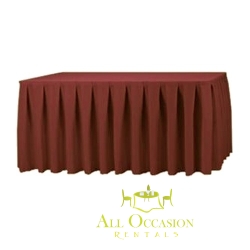 14ft Polyester Table Skirt Burgundy