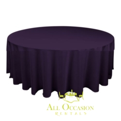 90 inch Round Polyester Tablecloth Eggplant