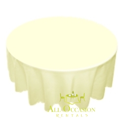 120 inch Round Polyester Tablecloth Ivory
