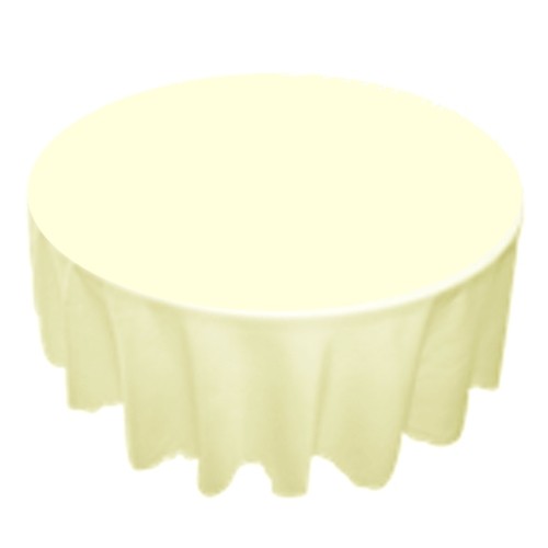 90 inch Round Polyester Tablecloth Ivory