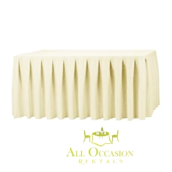 14ft Polyester Table Skirt Ivory