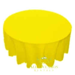 90 inch Round Polyester Tablecloth Lemon