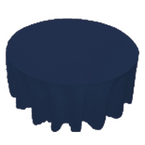 120 inch Round Polyester Tablecloth Navy Blue