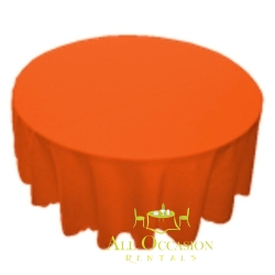 120 inch Round Polyester Tablecloth Orange