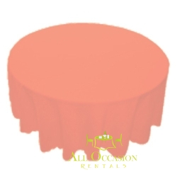 120 inch Round Polyester Tablecloth Peach