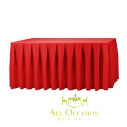 14ft Polyester Table Skirt Red