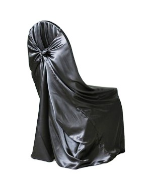 Black Satin Chair Covers Universal