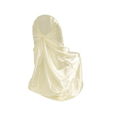 Ivory Satin Chair Covers Universal