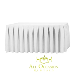 14ft Polyester Table Skirt White
